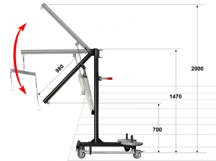 Mât de levage mobile universel de piscine Archimède