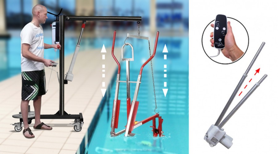 Mât de levage mobile universel de piscine Archimède